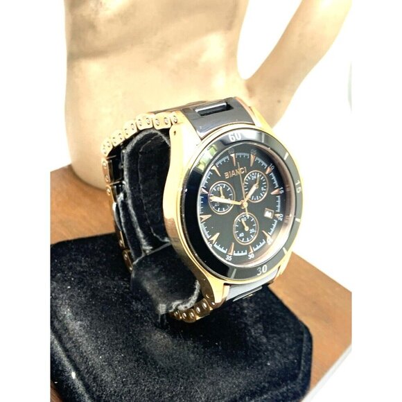 Roberto Bianci Womens Watch RB58730 Florenca Quartz Rose Gold Black Ceramic 39mm